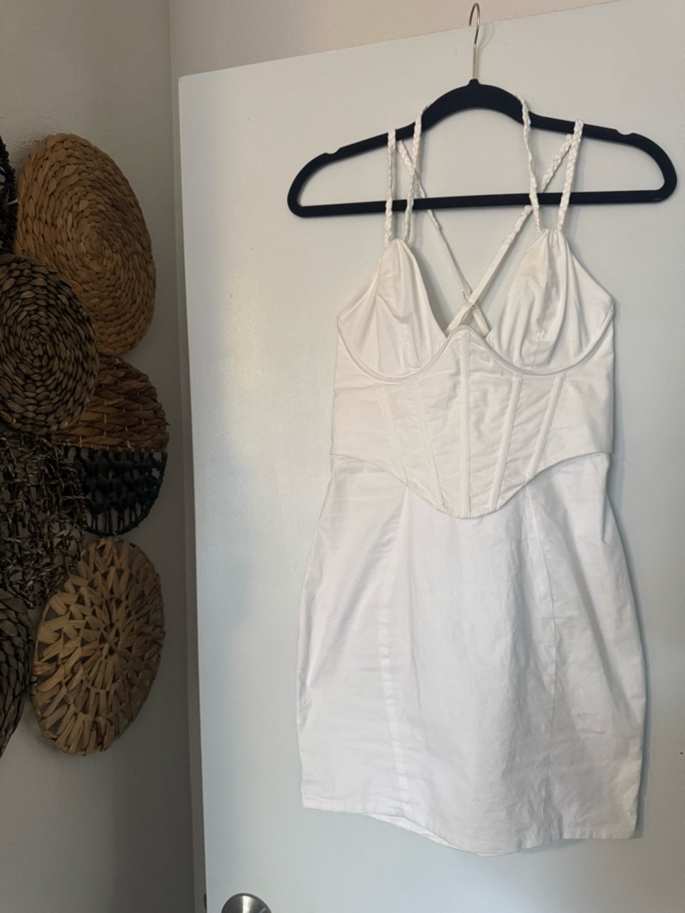 Oh Polly White Corset-Style Mini Dress